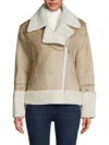Soia & Kyo Faux Shearling Biker Jacket In Multi