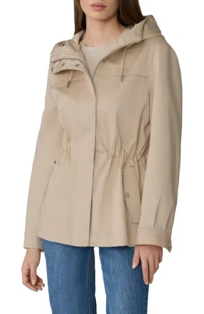 Soia & Kyo Avalynn Water Repellent Hooded Rain Coat In Almond