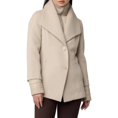 Soia & Kyo Freida Mixed Media Coat With Removable Puffer Bib