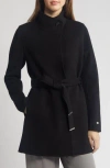 Soia & Kyo Kenia Funnel Neck Wool Blend Wrap Coat