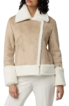 Soia & Kyo Faux Shearling Biker Jacket In Hush