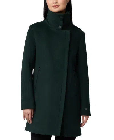 Soia & Kyo Women's Puffer-bib Asymmetric Zip-front Coat In Evergreen