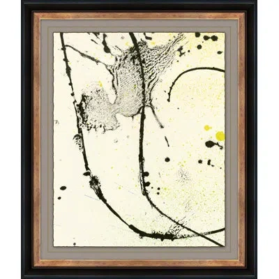 Soicher Marin 1960's Pop Mod Crops - Picture Frame Painting On Paper In Black;beige;yellow