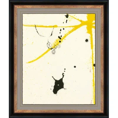 Soicher Marin '1960's Pop Mod Crops' - Picture Frame Painting On Paper In Black;beige;yellow