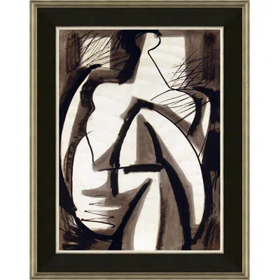 Soicher Marin Abstract Figure By David Phoenix - Picture Frame Painting On Paper In Black;brown;white