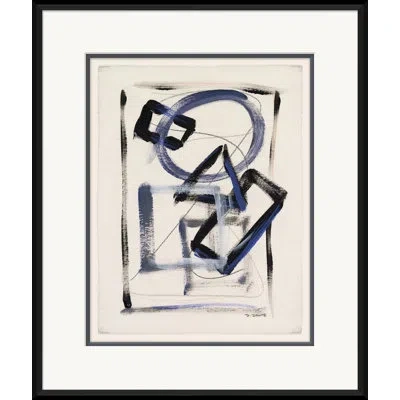 Soicher Marin 'abstract Shapes In Blue 8' - Picture Frame Painting On Paper