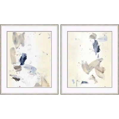 Soicher Marin Abstractions - 2 Piece Single Picture Frame Painting Set In White