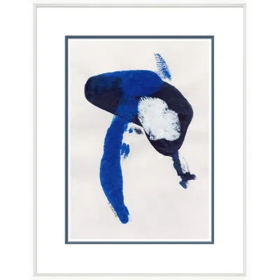 Soicher Marin 'abstracts In Blue 4' - Picture Frame Painting On Paper In Blue;black