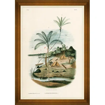 Soicher Marin 'african Palms' - Picture Frame Painting In Blue;brown;green