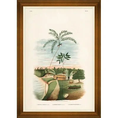 Soicher Marin 'african Palms' - Picture Frame Painting In Blue;brown;green