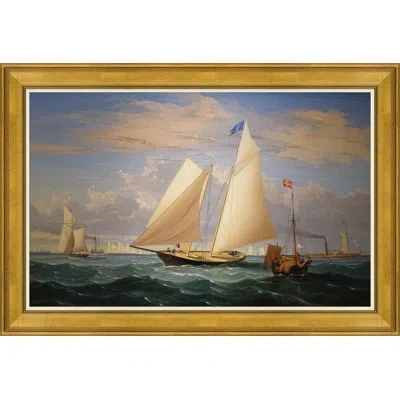 Soicher Marin 'america's Cup - Picture Frame Painting On Canvas In Blue;green;off White