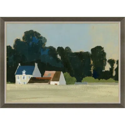 Soicher Marin American Landscape - Picture Frame Painting On Paper In Blue;green;gray