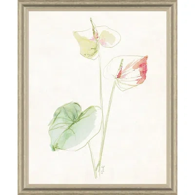 Soicher Marin Anthuriums I By Yuki Osada - Single Picture Frame Painting In Green;red;beige