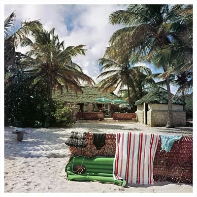 Soicher Marin 'antigua Beach Club' By Slim Aarons - Picture Frame Photograph On Paper In Multi