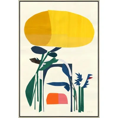 Soicher Marin 'arbor' By Susan Hable - Floater Frame Painting On Canvas In Yellow