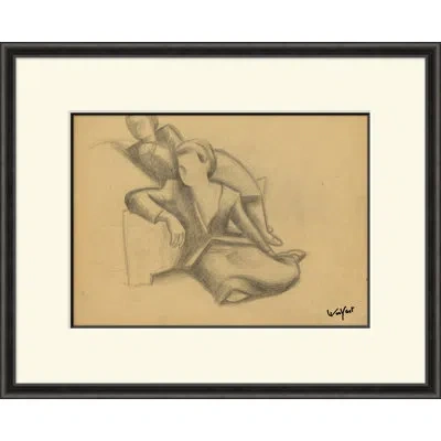 Soicher Marin Art Deco Figure Drawing - Single Picture Frame Drawing Print In Brown