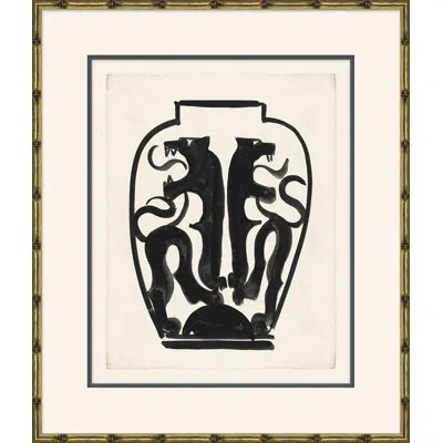 Soicher Marin 'art Deco Vases' Picture Frame Painting In Black;irovy