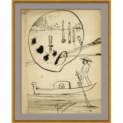 Soicher Marin 'artist Sketch' - Picture Frame Painting On Paper In Black;cream