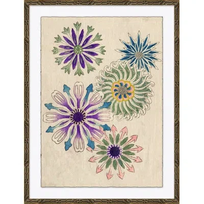 Soicher Marin 'asian Woodblock Snowflakes' - Picture Frame Photograph On Paper In Multi