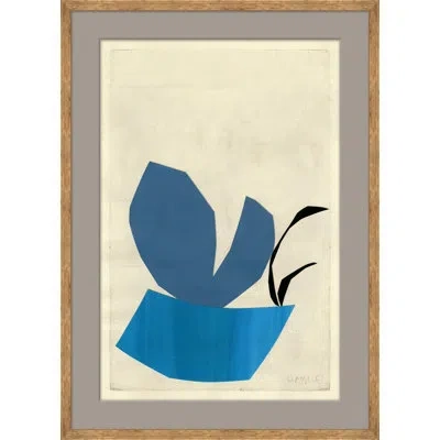 Soicher Marin 'assembly' By Susan Hable - Picture Frame Painting On Paper In Blue;beige