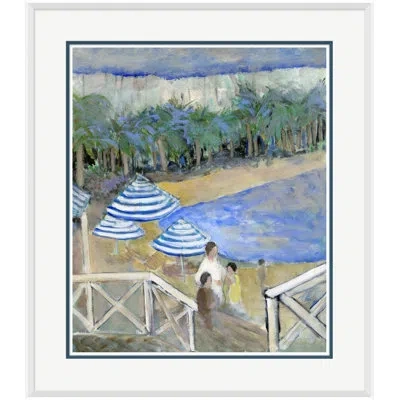 Soicher Marin 'at The Beach' - Picture Frame Painting On Paper In Blue