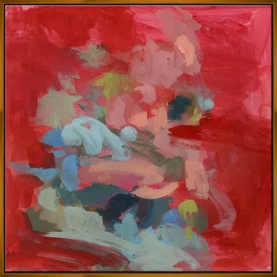Soicher Marin Atlantic City Here I Come Vi - Floater Frame Painting On Canvas In Blue;red;pink