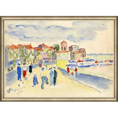 Soicher Marin Bacci - Italian Harbor - Picture Frame Painting On Paper In Brown