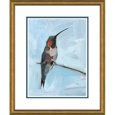 Soicher Marin Baja Hummingbird By Joseph Mota - Picture Frame Painting In Blue