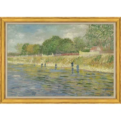 Soicher Marin Bank Of The Seine By Vincent Van Gogh - Single Picture Frame Painting On Canvas In Yellow