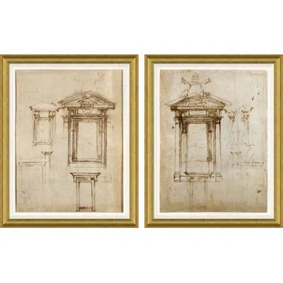 Soicher Marin Bellagio & Giorgio By David Phoenix - Picture Frame Drawing Print On Paper In Brown