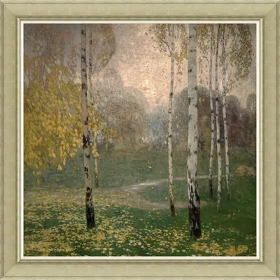 Soicher Marin Birch Trees - Picture Frame Painting On Canvas In Brown;green