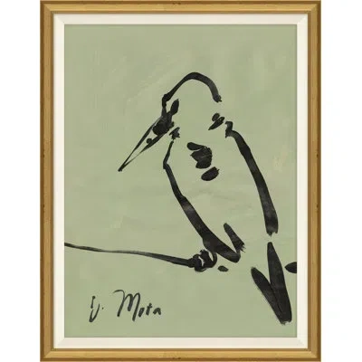 Soicher Marin Bird Series Vi By Joseph Mota - Picture Frame Painting In Black;green