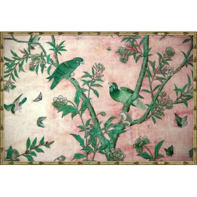 Soicher Marin 'birds And Butterflies In Tree' - Picture Frame Painting On Paper In Neutral