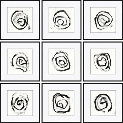 Soicher Marin Black And White Abstract No. 1, 2, 3, 4, 5, 6, 7, 8 & 9 By David Phoenix - Picture Frame Painting On In Black;white