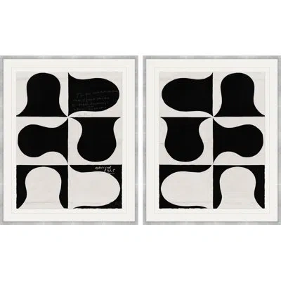 Soicher Marin Black And White Abstract Series I & Ii (var. 1) By Paule Marrot - 2 Piece Single Picture Frame Print In Black;white