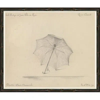 Soicher Marin 'black & White Umbrella Sketch' - Picture Frame Print On Paper In Black;cream