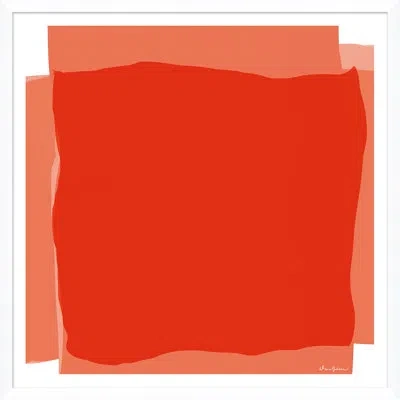 Soicher Marin 'blocked In Coral' By Dana Gibson - Picture Frame Painting On Paper In Red