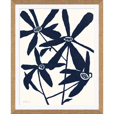 Soicher Marin 'blossom I' By Susan Hable - Picture Frame Painting On Paper In Blue;white