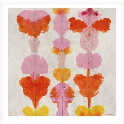 Soicher Marin Blot By Dana Gibson - Picture Frame Painting On Paper In Yellow;pink;orange