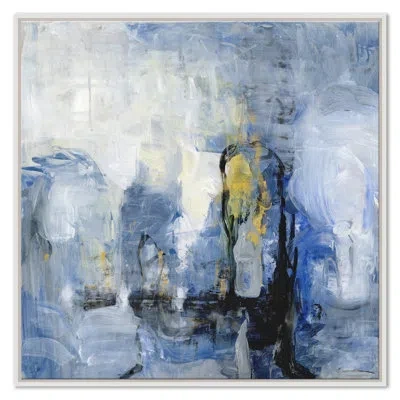 Soicher Marin Blotted Blues Picture Frame Painting In White