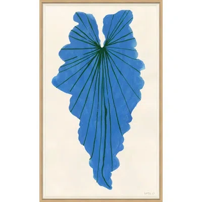 Soicher Marin 'blue Palm' By Susan Hable - Picture Frame Painting On Paper In Blue;green;beige