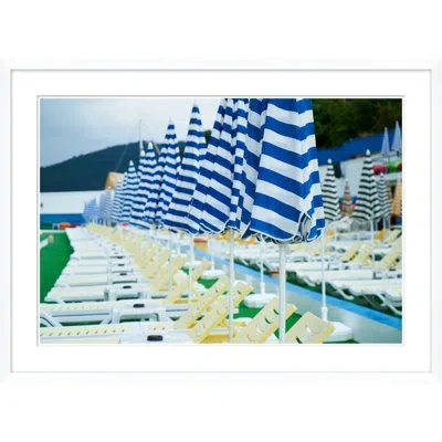 Soicher Marin 'blue Striped Umbrellas' - Picture Frame Photograph Print On Paper