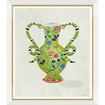Soicher Marin Boa Vase' By Dana Gibson Picture Frame Painting In Blue;green;ivory