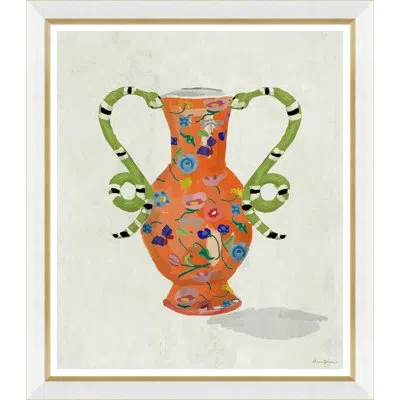 Soicher Marin Boa Vase' By Dana Gibson - Picture Frame Painting On Paper In Orange