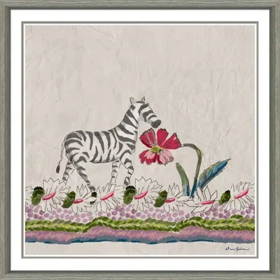 Soicher Marin Botany With Zebra By Dana Gibson - Picture Frame Painting In Black;green;red