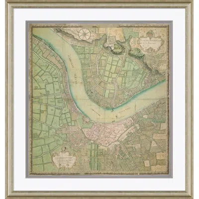 Soicher Marin Bourdeaux Map By David Phoenix - Picture Frame Graphic Art On Paper In Brown;green