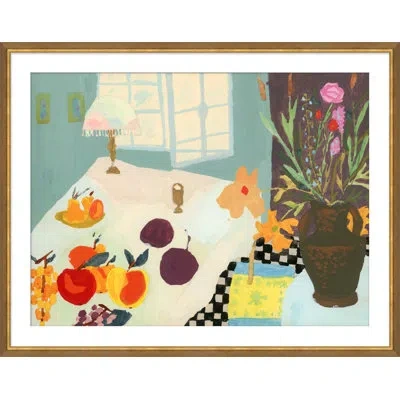 Soicher Marin 'breakfast Table' - Picture Frame Painting On Paper In Blue;brown;beige