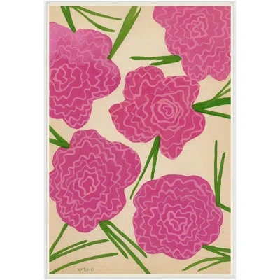 Soicher Marin Camillas' By Susan Hable - Picture Frame Painting On Paper In Green;pink