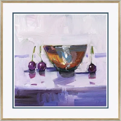 Soicher Marin Cherries By Joseph Mota - Picture Frame Painting In Brown;purple