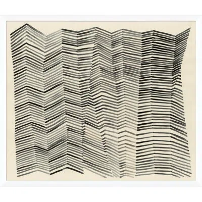 Soicher Marin 'chest Plate' By Susan Hable Framed Drawing Print In Black;beige